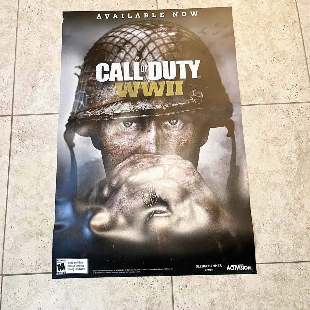 Large Call of Duty World War II WWII Promotional Poster Promo 24 x 35"